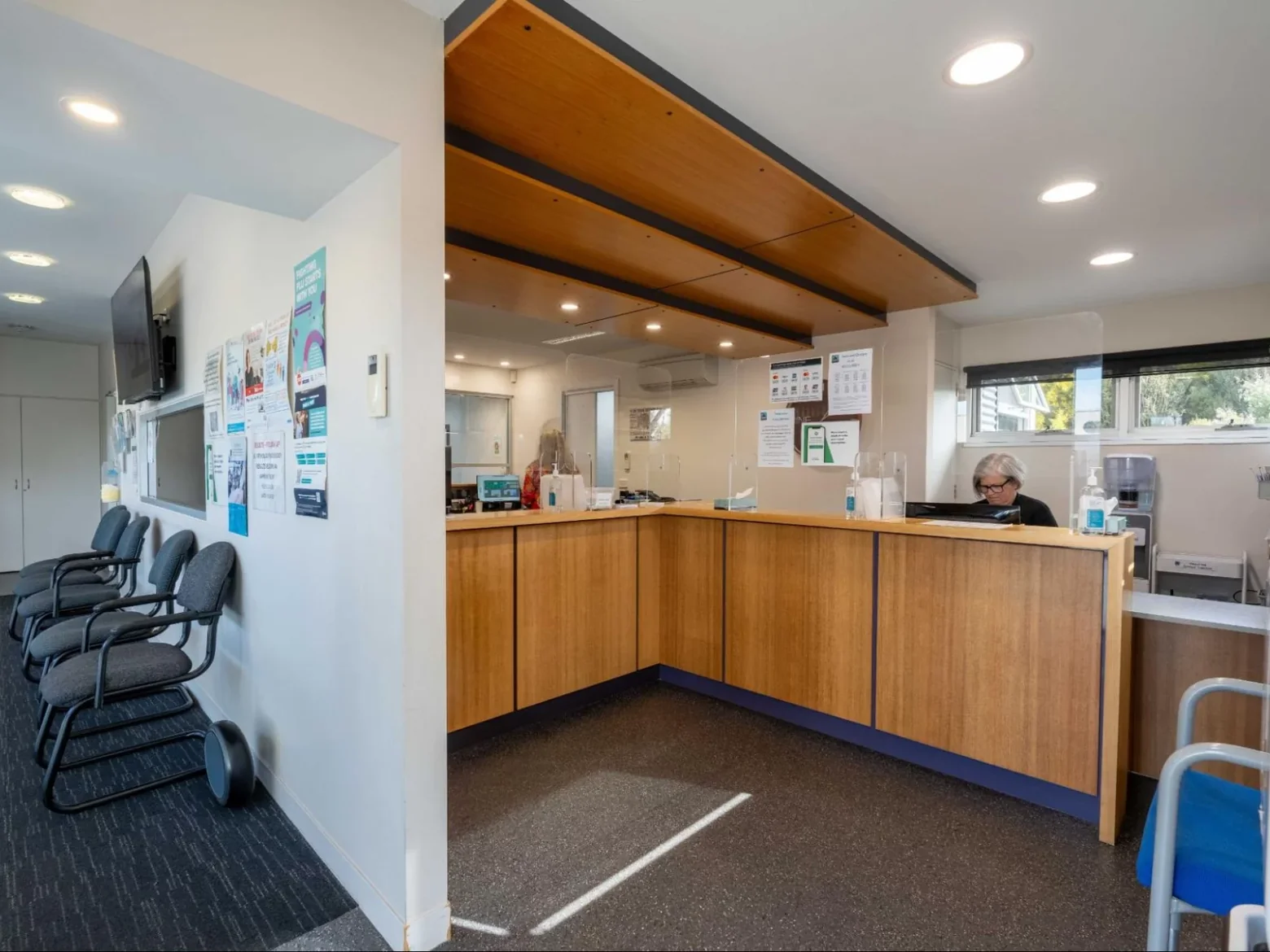 The reception desk and waiting area at Port Sorell Medical Centre