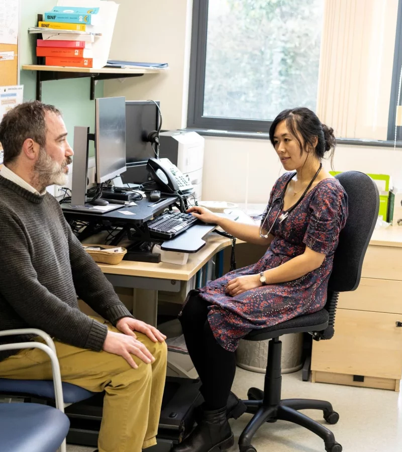 A patient in consultation with a doctor