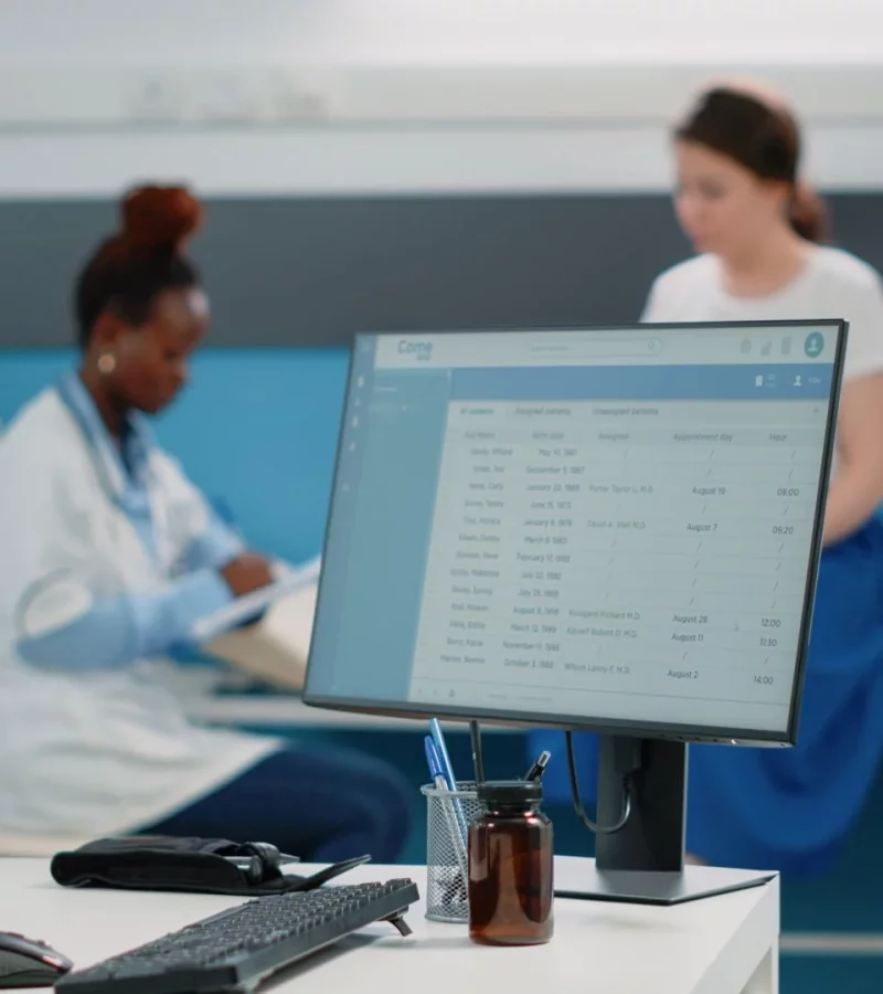 Medical information on a computer monitor