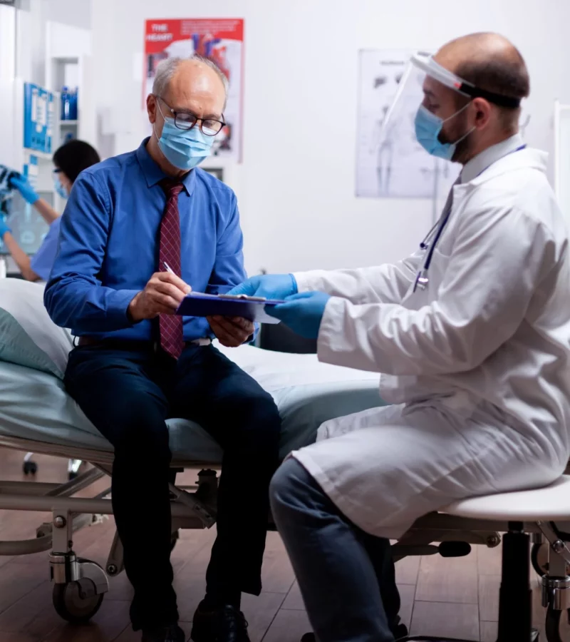 Medical test results being signed off